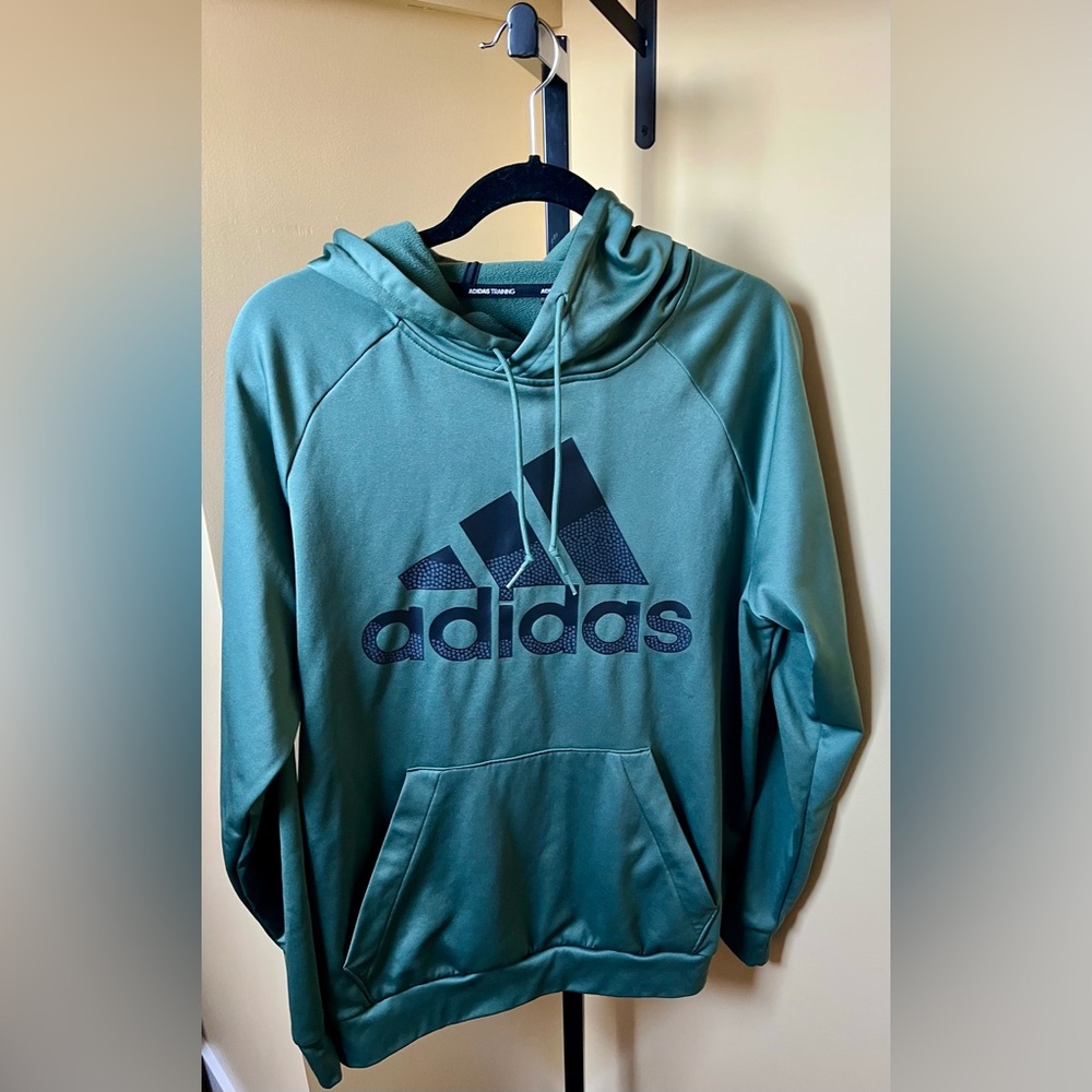 Adidas Green Sweatshirt Hoodie with Classic Logo